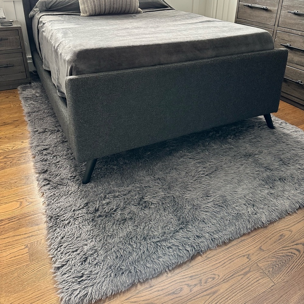 6x9 grey mega shag rug super soft thick pile